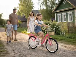 Велосипед XDDING R16 Малиновий / Дитячий велосипед з кошиком - мініатюра 4