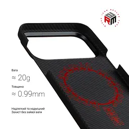 Чехол ArmorStandart BlackIcon Aramid Twill MagCase для Apple iPhone 17 Pro Black (ARM90149) - мініатюра 3