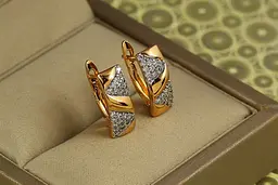 Сережки Xuping Jewelry прибій з родієм 1,6 см золотисті - мініатюра 2