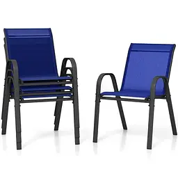 Комплект садових стільців Costway Patio з підлокітниками синій - мініатюра 3