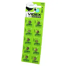 Батарейки AG2/LR726, Videx Excellent!, 10 шт, Blister