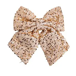 Бант новорічний з паєтками 25*35 см, золотий Yiwu CR-2-24 - мініатюра 3