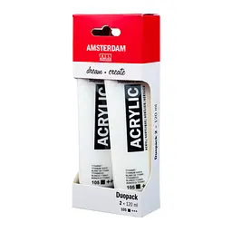 Набір акрилових фарб Amsterdam (105) Білила титанові 120 мл 2 шт, Royal Talens (8712079565343) - мініатюра 3