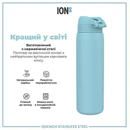 Пляшка для води металева ION8 1200 мл Stainless Steel Alaskan Blue (I8SS1000ABLU2) - мініатюра 7