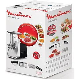 М`ясорубка Moulinex 1600 Вт чорно-срібна (ME307832) - мініатюра 3