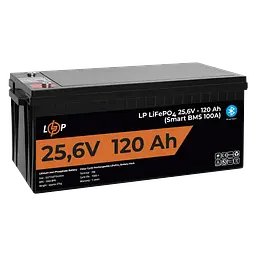 Акумулятор LP LiFePO4 25,6V - 120 Ah (3072Wh) (Smart BMS 100А) з BT пластик для ДБЖ - мініатюра 4