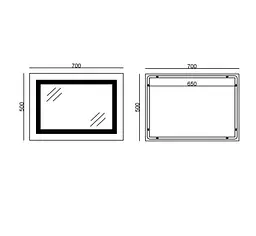 Дзеркало Mixxus WARM MR12-70x50-REVERSE з LED Touch, Anti-fog, димером, регулюванням яскравості (MI6670) - мініатюра 6