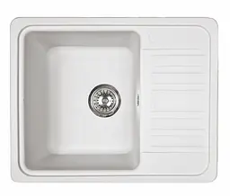 Кухонна мийка Adamant SMALL біла 570x455x180 мм, з крилом 57 см - мініатюра 1