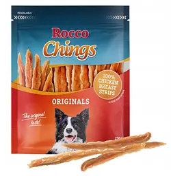 Ласощі для собак Rocco Chings куряча грудка смужками 250 г 047209 ЦІНА ЗА 1 КГ
