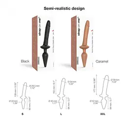 Анальна пробка та фалоімітатор Strap-On-Me Switch Plug-In Dildo L, 15.5х3.4 см и 9.4х4.5 см, чорний - мініатюра 4