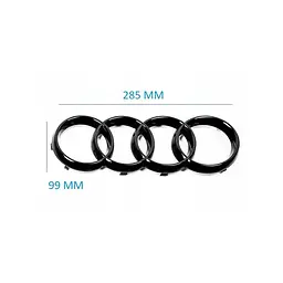 Емблема передня Audi Чорна Глянець 285х99 мм (на вусиках) (Завод) - мініатюра 2