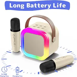 Караоке-система Fede з Bluetooth колонкою та бездротовими мікрофонами - мініатюра 6