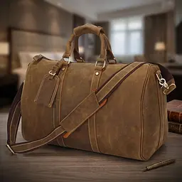 Сумка дорожня 14050 із вінтажної шкіри Vintage коричнева - мініатюра 1