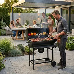 Вугільний гриль MultiGarden XXL BBQ0370 з кришкою, термометром та попільником - мініатюра 8
