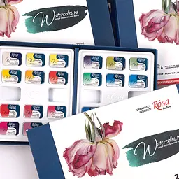 Набір акварельних фарб Botanical, 24х2,5 мл кювета, картонний пенал ROSA Gallery (4823098541134) - мініатюра 4