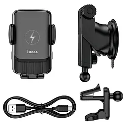 Автотримач Hoco S35 Smart alignment 15W Car Wireless Charger із бездротовою зарядкою [761361] [82045] - мініатюра 6