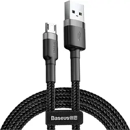 Кабель Baseus Cafule USB for MicroUSB 2.4A 1m grey black (CAMKLF-BG1)