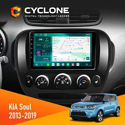 Штатна магнітола KIA Soul 2013-2019 Conditioner Cyclone C9-013 4x64 DSP 4G Cyclone (НФ-00008136)