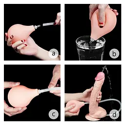 Фалоімітатор з еякуляцією LoveToy Squirt Extreme Dildo Flesh 11, 28х4.8 см - мініатюра 10