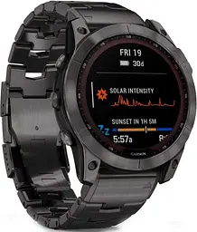 Смарт-годинник Garmin Fenix 7X Sapphire Solar Edition Carbon Grey DLC Titanium with Carbon Grey DLC Vented Titanium Band 010-02541-27 [78193] - мініатюра 3