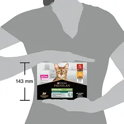 Уцінка. Набір вологого корму для дорослих стерилізованих котів Purina Pro Plan Sterilised шматочки у соусі з яловичиною та куркою 850 г (10 шт. х 85 г) - мініатюра 3