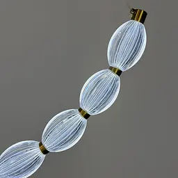 Дугова Led люстра з 12 прозорими рельєфними кульками у корпусі 100 см | Line F | Арт. MJ344-1000L AB+CL - мініатюра 4