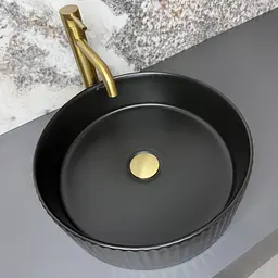 Умивальник VBI Brindisi M накладний 40x40 см black matt VBI-014104 - мініатюра 2