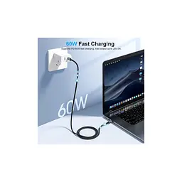 Дата кабель USB-C to USB-C 1.2m USB 2.0 60W Choetech (XCC-1014-BK) - мініатюра 3