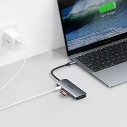 Док-станція USB3.1 Type-C -->HDMI 30Hz/3хUSB 3.0/USB-C/ PD100W/SD/TF 7 in 1Choetech - мініатюра 4