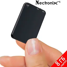 Міні диктофон брелок з активацією голосом Nectronix V15, 8 Гб пам'яті, 30 годин запису, чорний (100833-8) - мініатюра 2