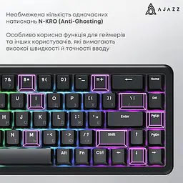 Механічна ігрова клавіатура Ajazz AK-680-MAX Magnetic Switch RGB USB Black - мініатюра 5