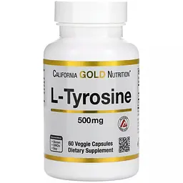 L-Тирозин California Gold Nutrition L-Tyrosine 500 мг 60 вегетаріанських капсул