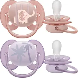 Пустышка Philips Avent Ultra Soft ультрамягкая, 0-6 месяцев 2 шт. (SCF091/09)