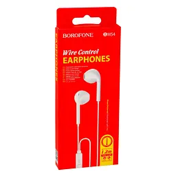 Дротові навушники Borofone 3.5 mm BM54 Maya вкладиші з мікрофоном 1.2 m White - мініатюра 2