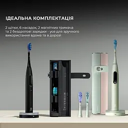 Електрична зубна щітка Oclean X Ultra 20 S Duo Set Green+Black - мініатюра 10