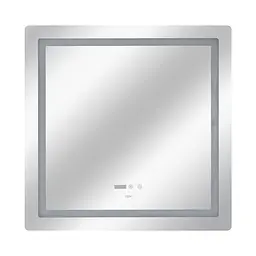 Дзеркало Qtap Mideya 800x800 з LED-підсвічуванням Touch, з антизапотіванням, з годинником, диммером яскравості QT2078NCF8080W - мініатюра 3
