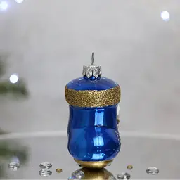 Ялинкова прикраса Санта Шоп Новорічний чобіток скло (4820001154986) - мініатюра 5