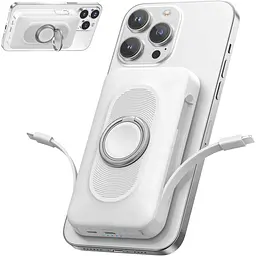 Магнітний зовнішній акумулятор 20000 мАг 4-в-1 з кабелем USB-C/iOS - мініатюра 2