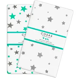 Набір простирадл полуторне Cosas MINT STARS/ GREY STARS 155х240 см (SetSheet_StarMintGrey_StarGrey_155х240)