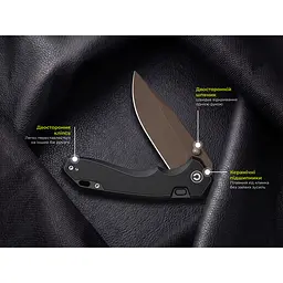 Ніж складаний туристичний Civivi Elite Brova, (8.7 см) CPM S35VN / Aluminum чорний - мініатюра 12