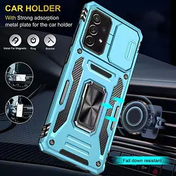 Ударостійкий чохол Camshield Army Ring для Samsung Galaxy A53 5G Блакитний / Light Blue - мініатюра 2