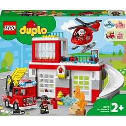 Конструктор LEGO DUPLO Town Пожежне депо та гелікоптер 117 деталей (10970)