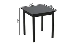 Стіл кухонний Ferrum-decor Агата 75x70x70 Чорний ДСП Сосна Кембра 16мм (FRD-105674) - мініатюра 4