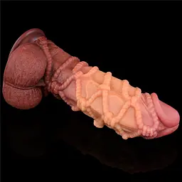 Фалоімітатор Dual-Layered Silicone Nature Cock 10.5'' 27 см коричневий - мініатюра 3