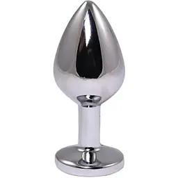 Анальна пробка Fantasy Silver Butt Plug Diamond M 8 см (білий)