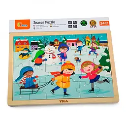 Дерев'яний пазл Viga Toys Пори року Зима 24 елементи (51272) - мініатюра 3