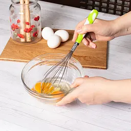 Вінчик кухонний з керамічною ручкою 29 см, Kitchen Master Салатовий 85767 - мініатюра 4