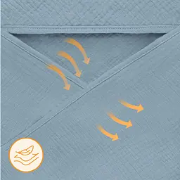 Рушник з капюшоном Lionelo Muslin Hooded Towel Grey Sky 80х80 см - мініатюра 4