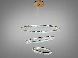 Підвісна LED люстра Diasha 1712/800+600+400G з трьома кільцями, золото, 125 W, освітлення 10-25 м2 - мініатюра 4