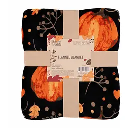 Плед Ardesto Autumn Flannel 160х200 см гарбузи чорний (ART0147PB)